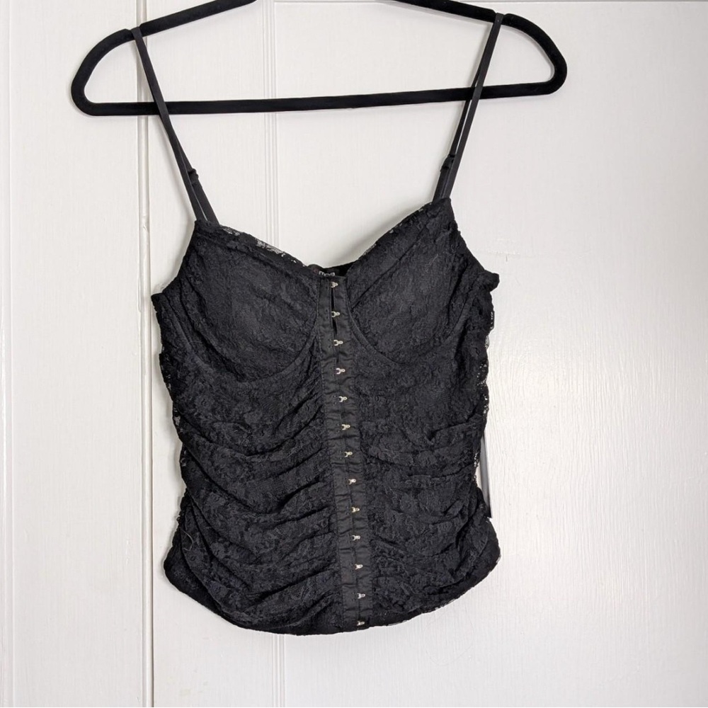 Moa Moa Black Lace Camisole Top